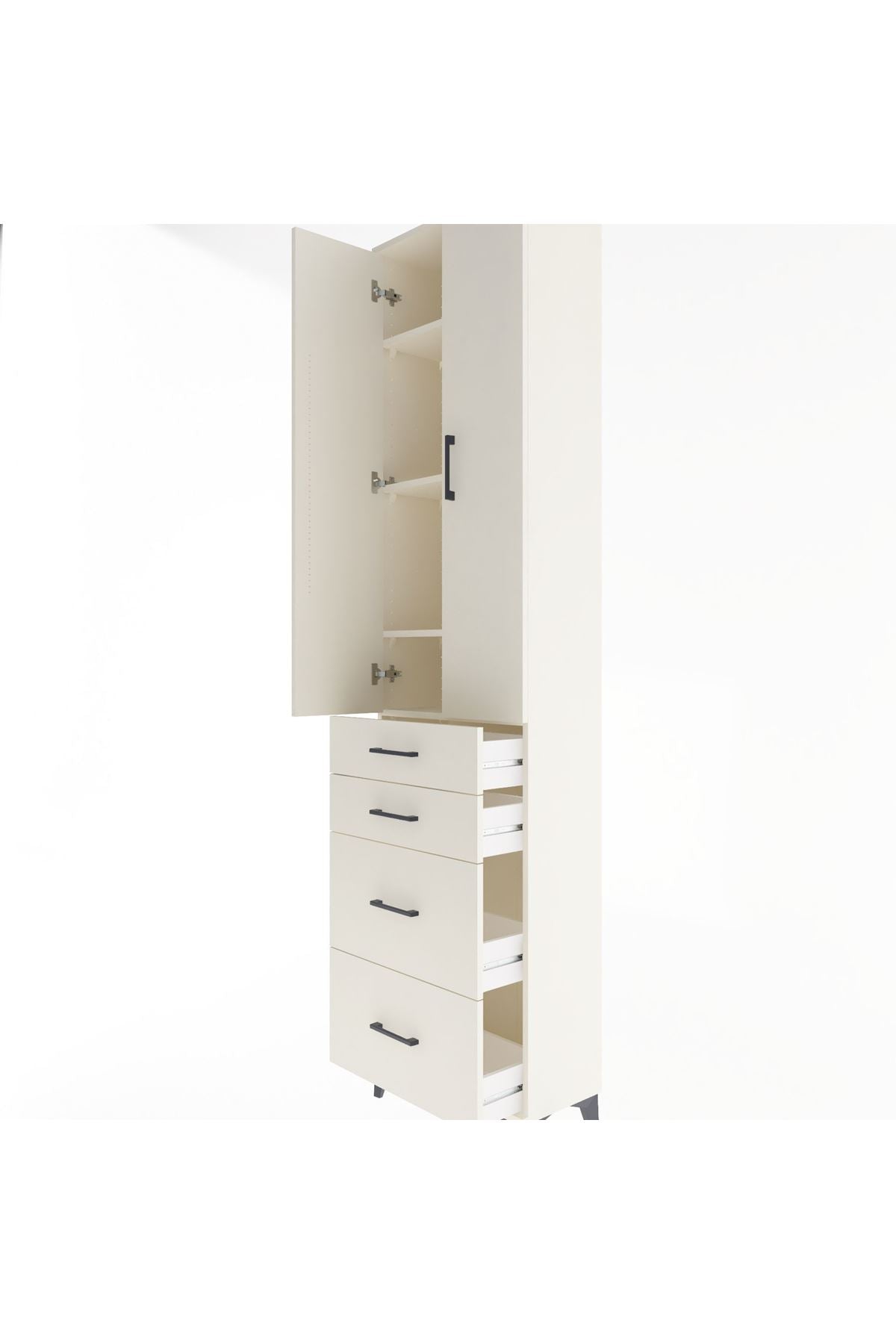 Arges Dolap 4 Raflı 4 Çekmeceli 2 Kapaklı 60x30x243 - S32M057V1A