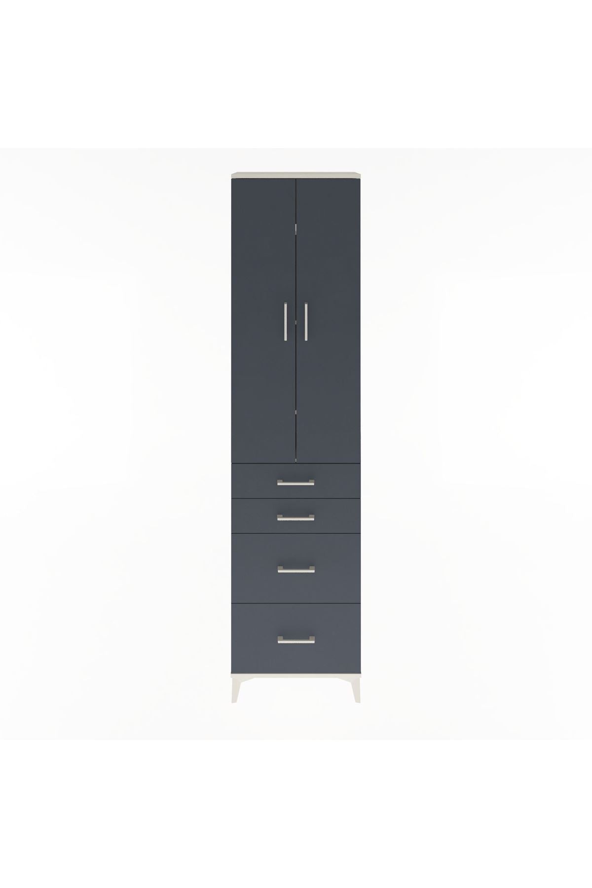 Arges Dolap 4 Raflı 4 Çekmeceli 2 Kapaklı 60x30x243 - S32M057V2A