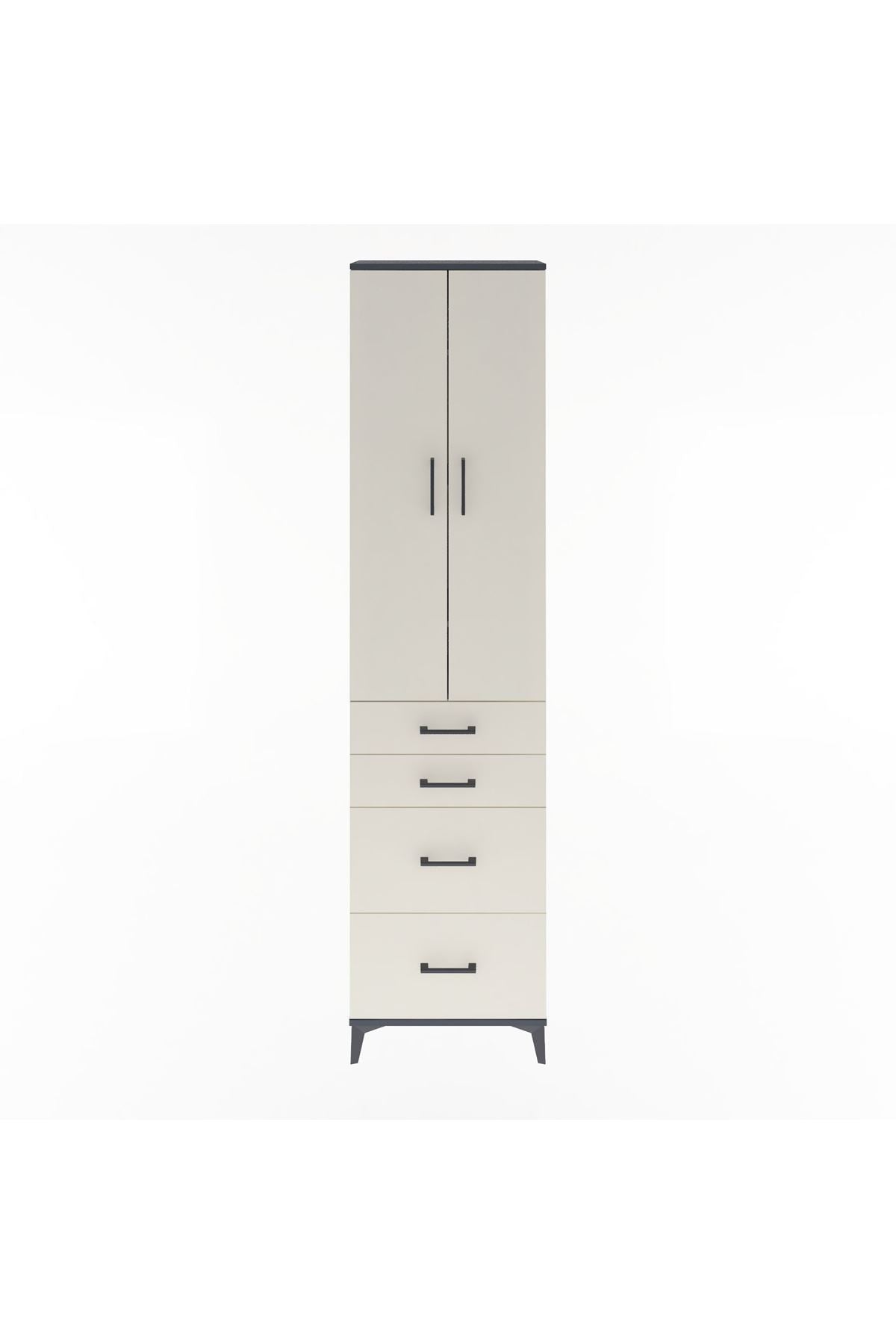 Arges Dolap 4 Raflı 4 Çekmeceli 2 Kapaklı 60x30x243 - S32M057V4A