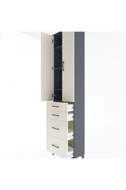 Arges Dolap 4 Raflı 4 Çekmeceli 2 Kapaklı 60x30x243 - S32M057V4A