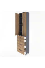 Arges Dolap 4 Raflı 4 Çekmeceli 2 Kapaklı 60x30x243 - S32M057V6A