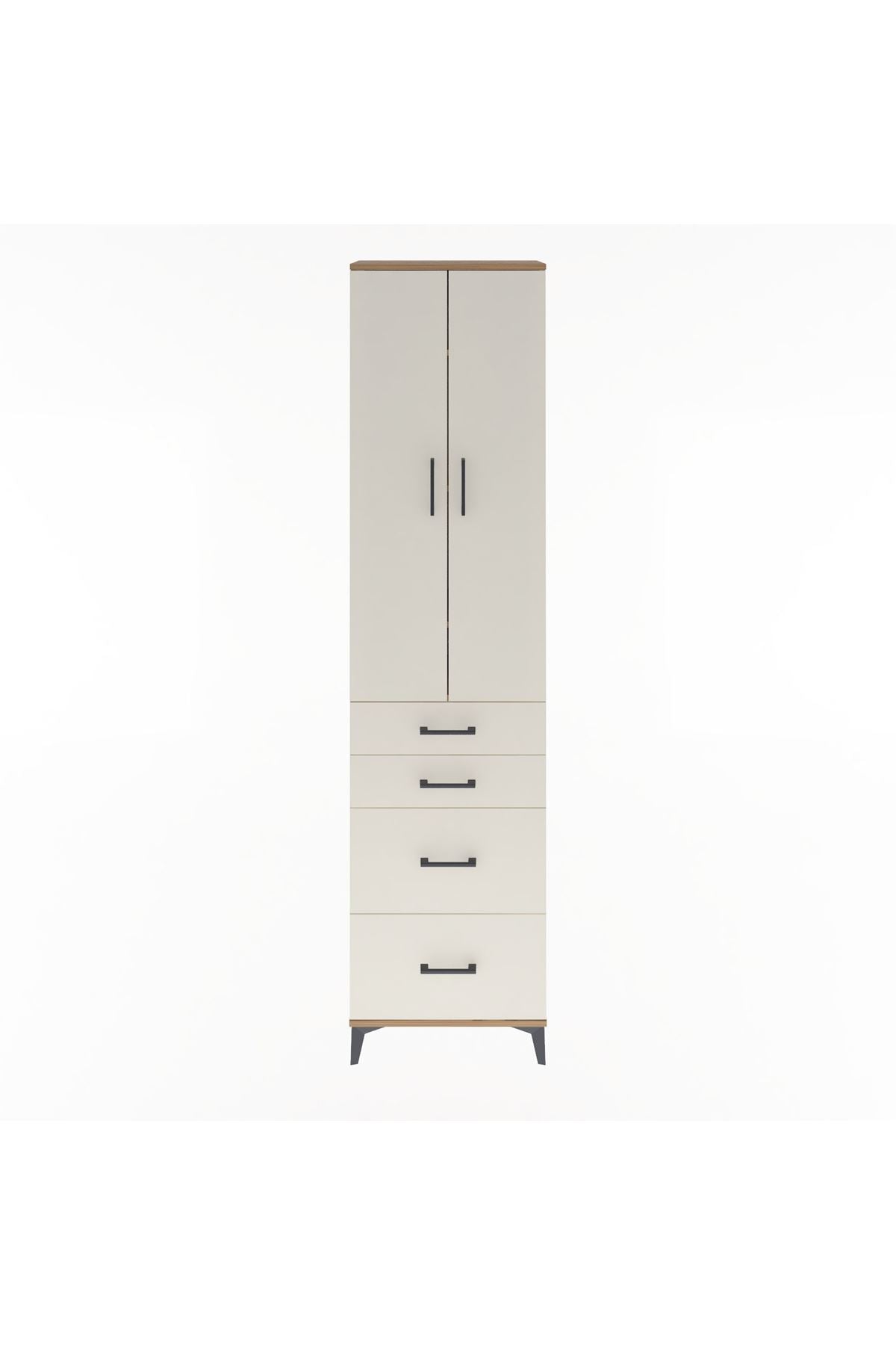 Arges Dolap 4 Raflı 4 Çekmeceli 2 Kapaklı 60x30x243 - S32M057V7A