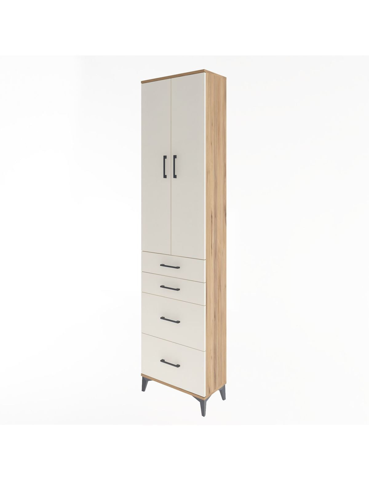 Arges Dolap 4 Raflı 4 Çekmeceli 2 Kapaklı 60x30x243 - S32M057V7A