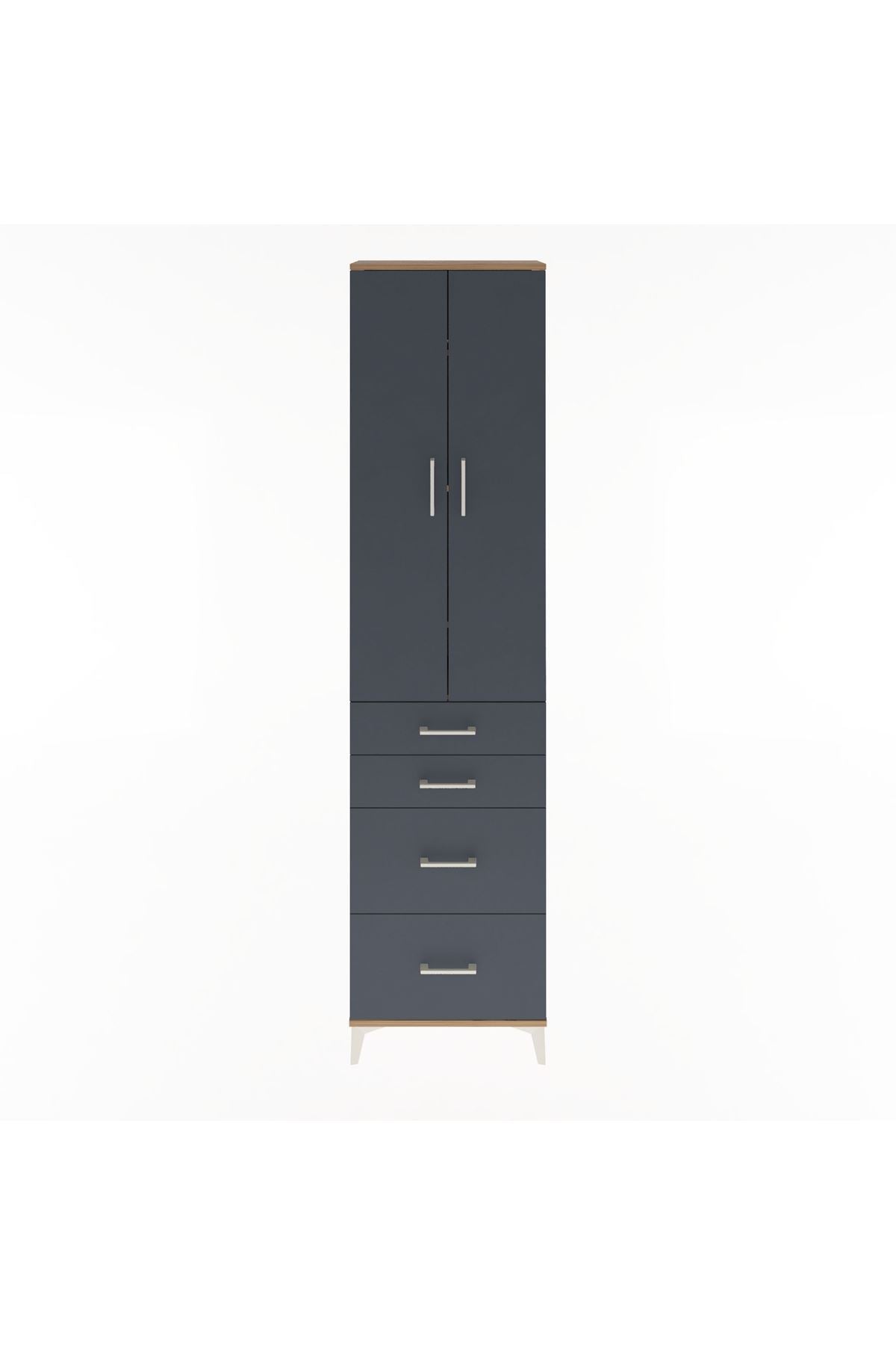 Arges Dolap 4 Raflı 4 Çekmeceli 2 Kapaklı 60x30x243 - S32M057V8A