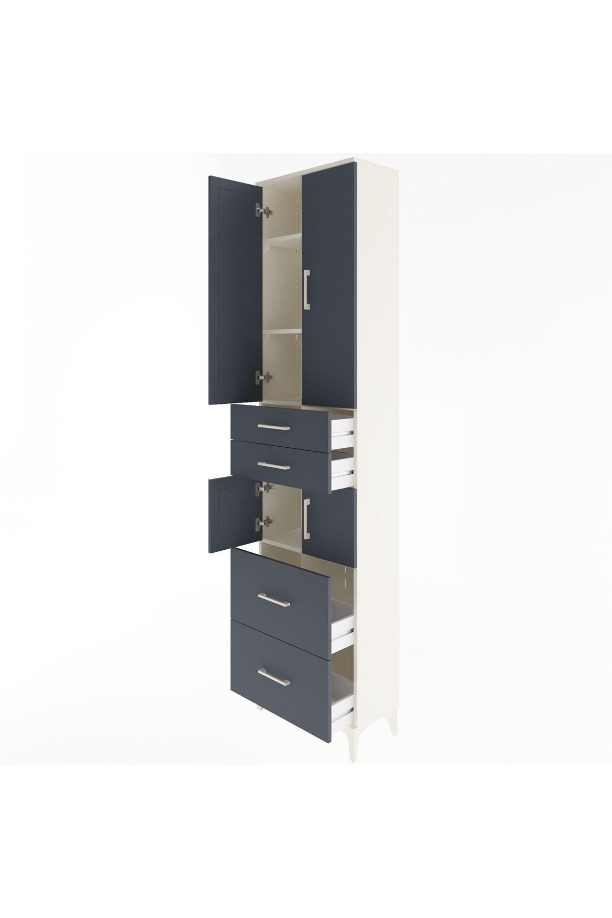 Arges Dolap 4 Raflı 4 Çekmeceli 4 Kapaklı 60x30x243 - S32M058V2A