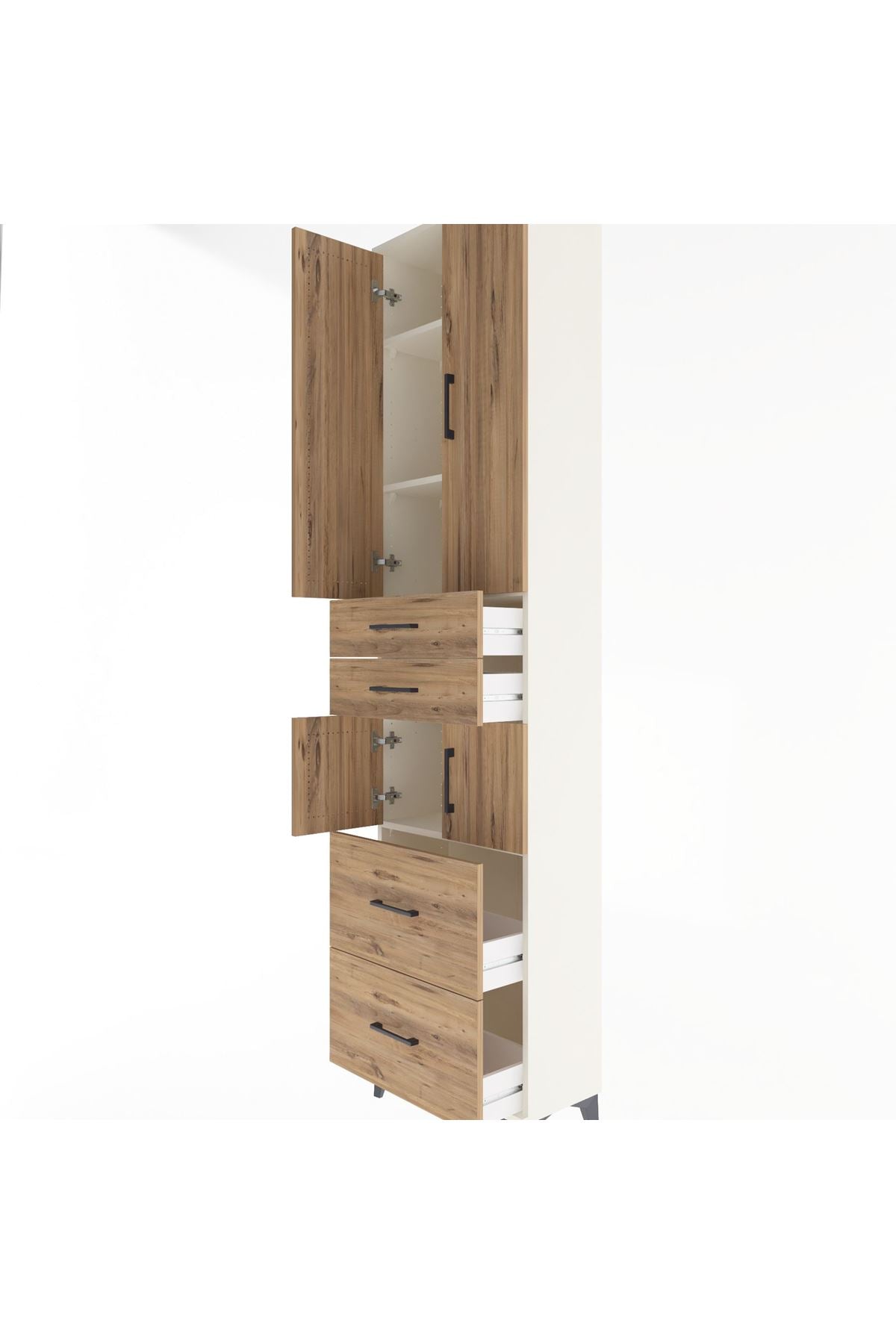 Arges Dolap 4 Raflı 4 Çekmeceli 4 Kapaklı 60x30x243 - S32M058V3A