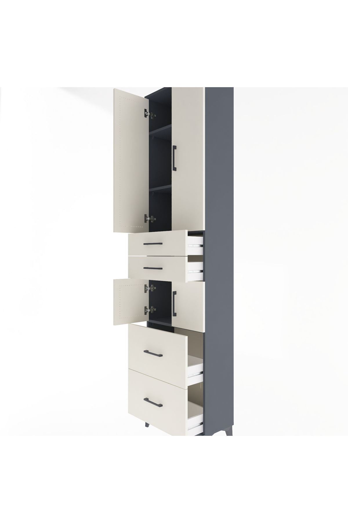 Arges Dolap 4 Raflı 4 Çekmeceli 4 Kapaklı 60x30x243 - S32M058V4A