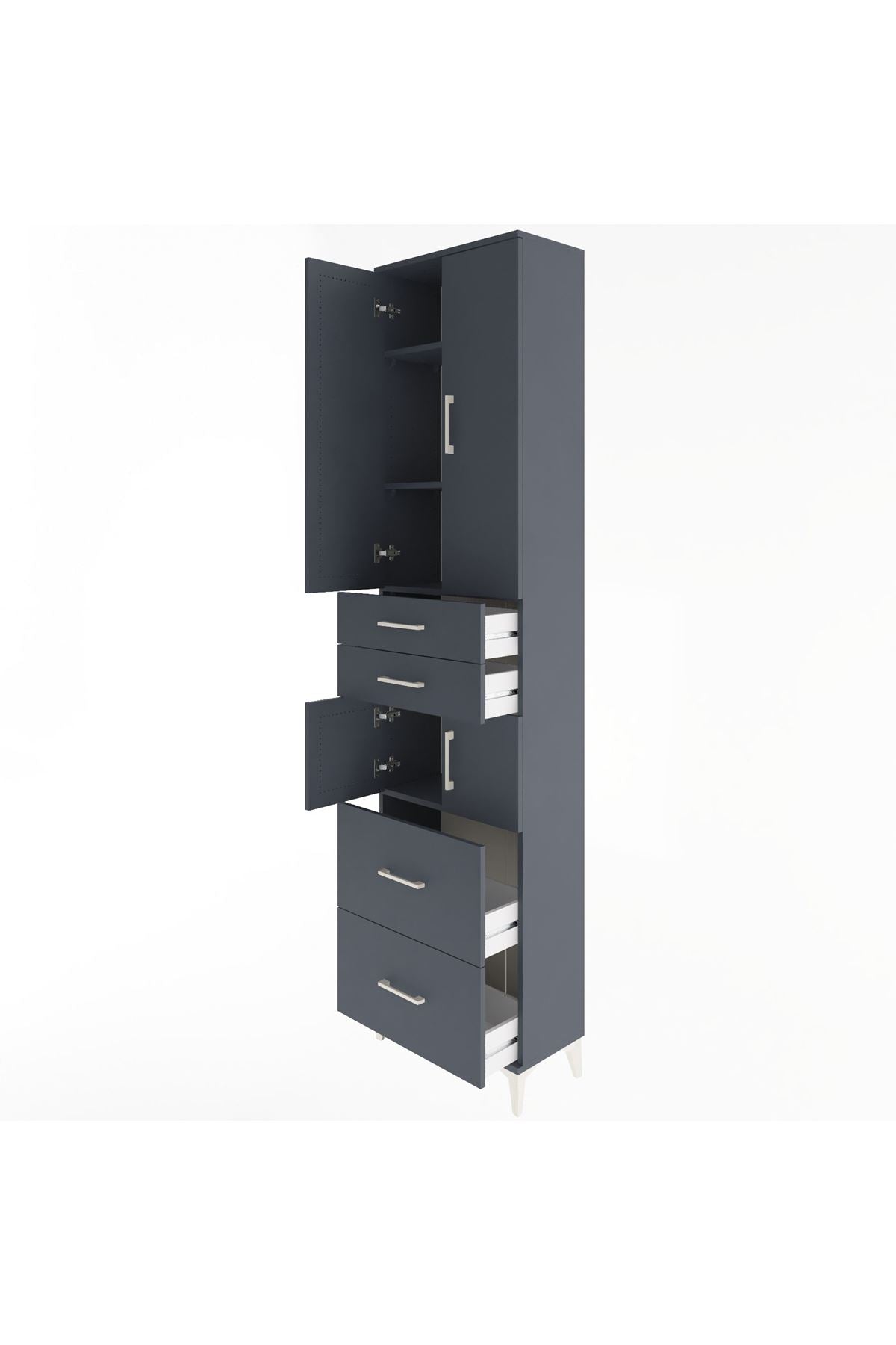 Arges Dolap 4 Raflı 4 Çekmeceli 4 Kapaklı 60x30x243 - S32M058V5A