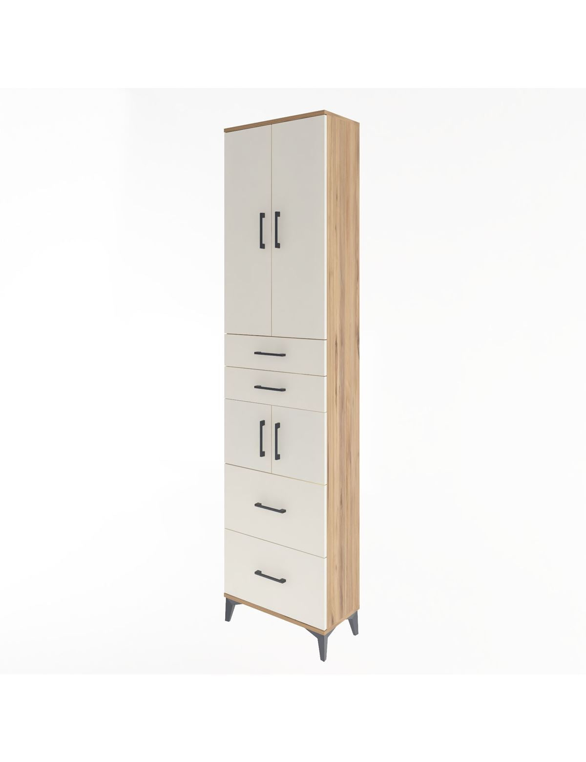 Arges Dolap 4 Raflı 4 Çekmeceli 4 Kapaklı 60x30x243 - S32M058V7A