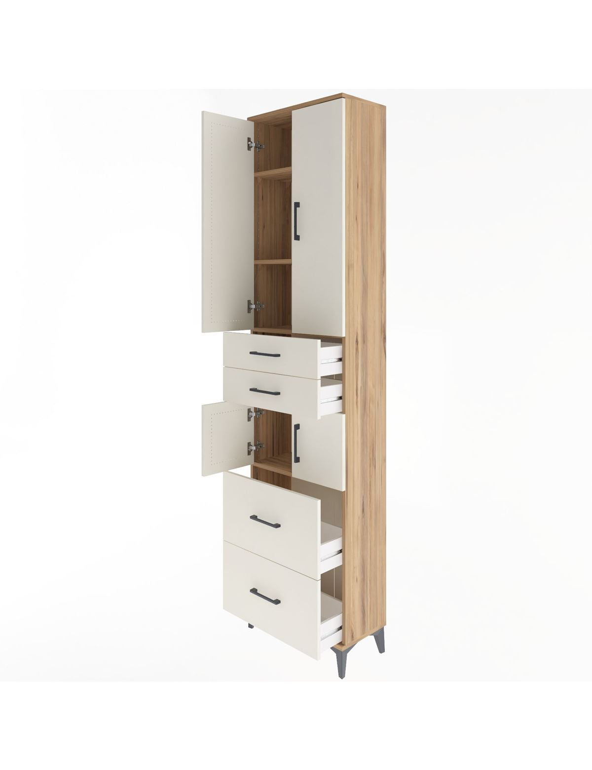 Arges Dolap 4 Raflı 4 Çekmeceli 4 Kapaklı 60x30x243 - S32M058V7A