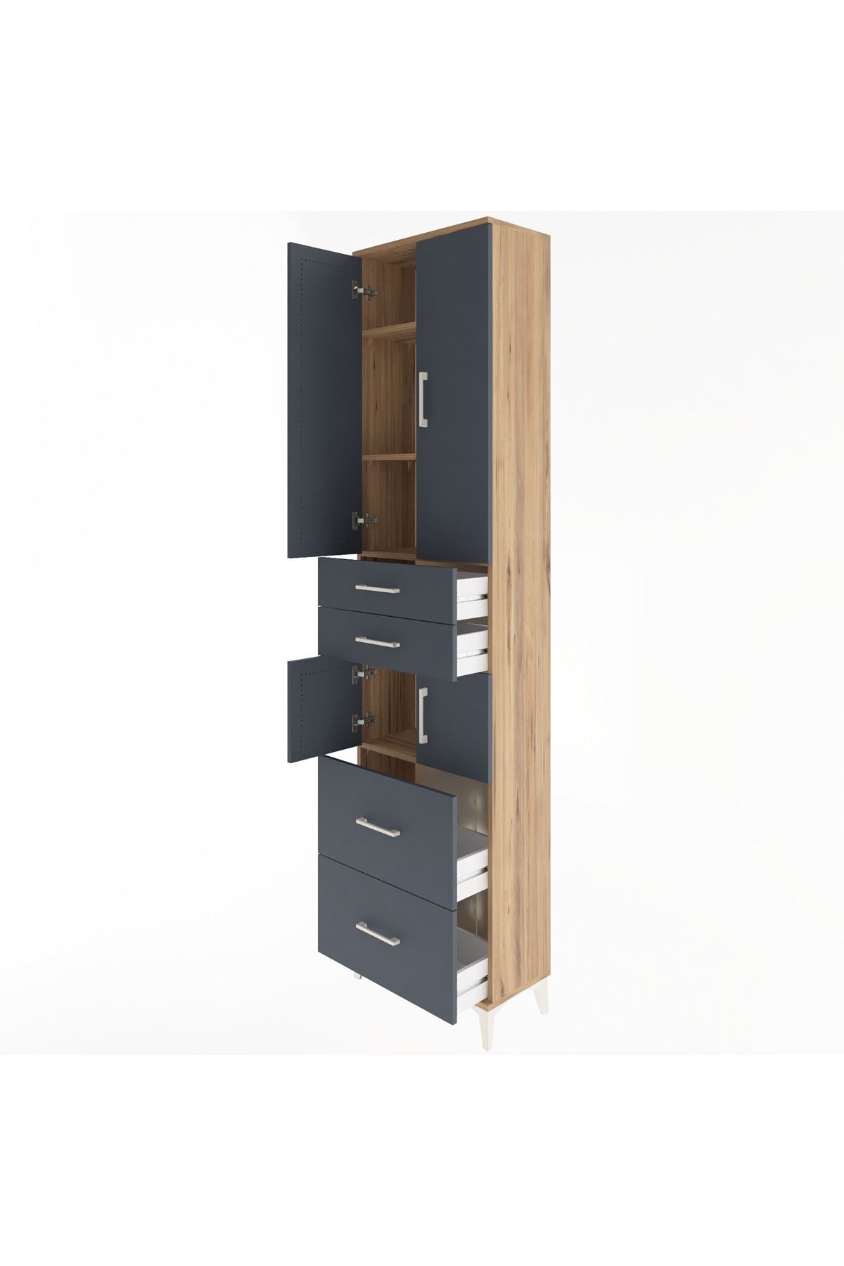 Arges Dolap 4 Raflı 4 Çekmeceli 4 Kapaklı 60x30x243 - S32M058V8A