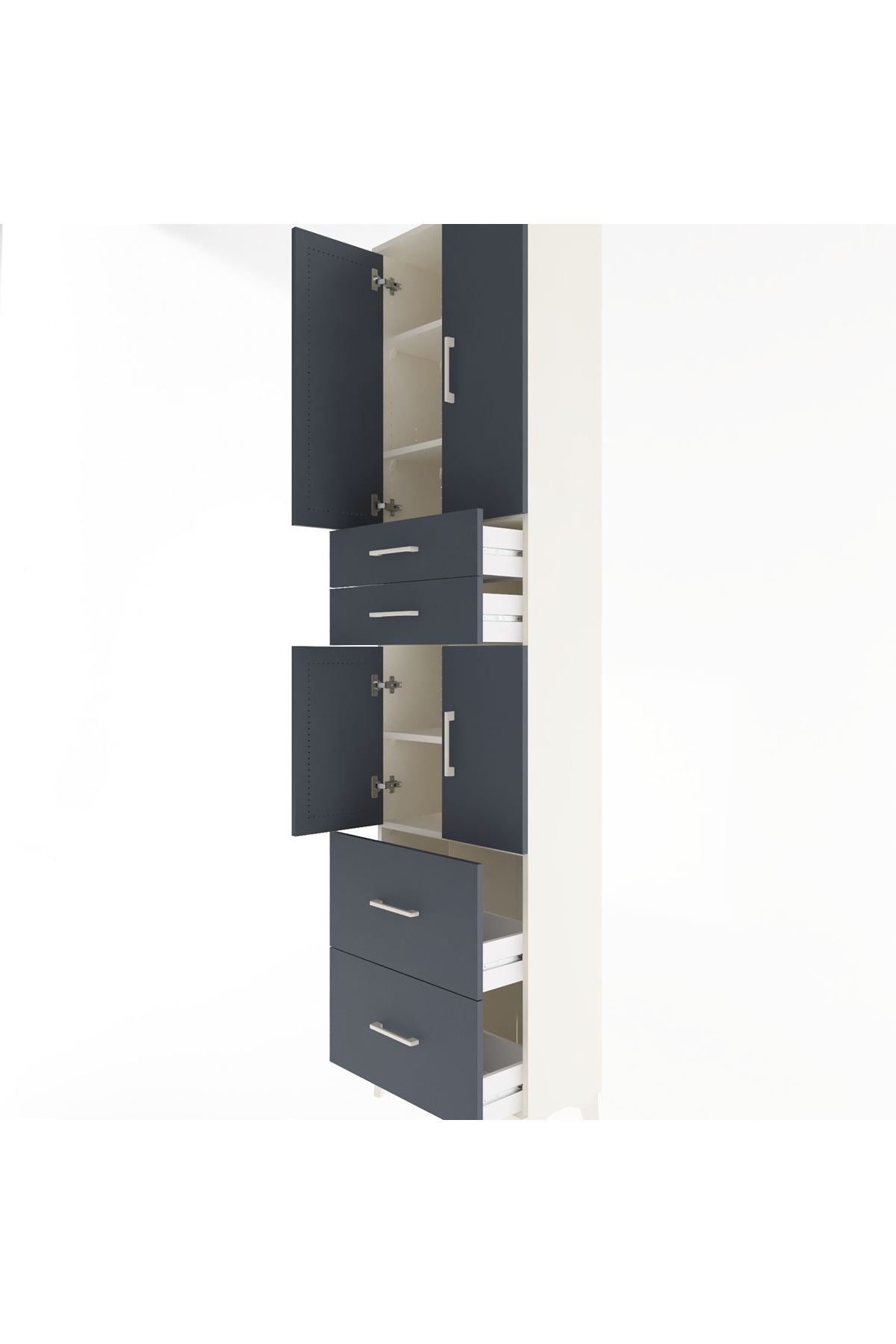 Arges Dolap 5 Raflı 4 Çekmeceli 4 Kapaklı 60x30x243 - S32M059V2A