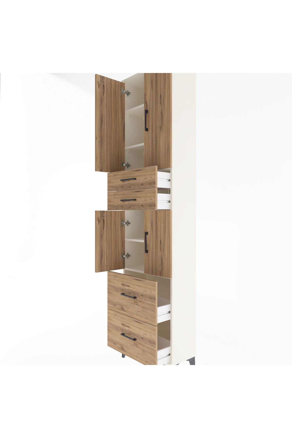 Arges Dolap 5 Raflı 4 Çekmeceli 4 Kapaklı 60x30x243 - S32M059V3A