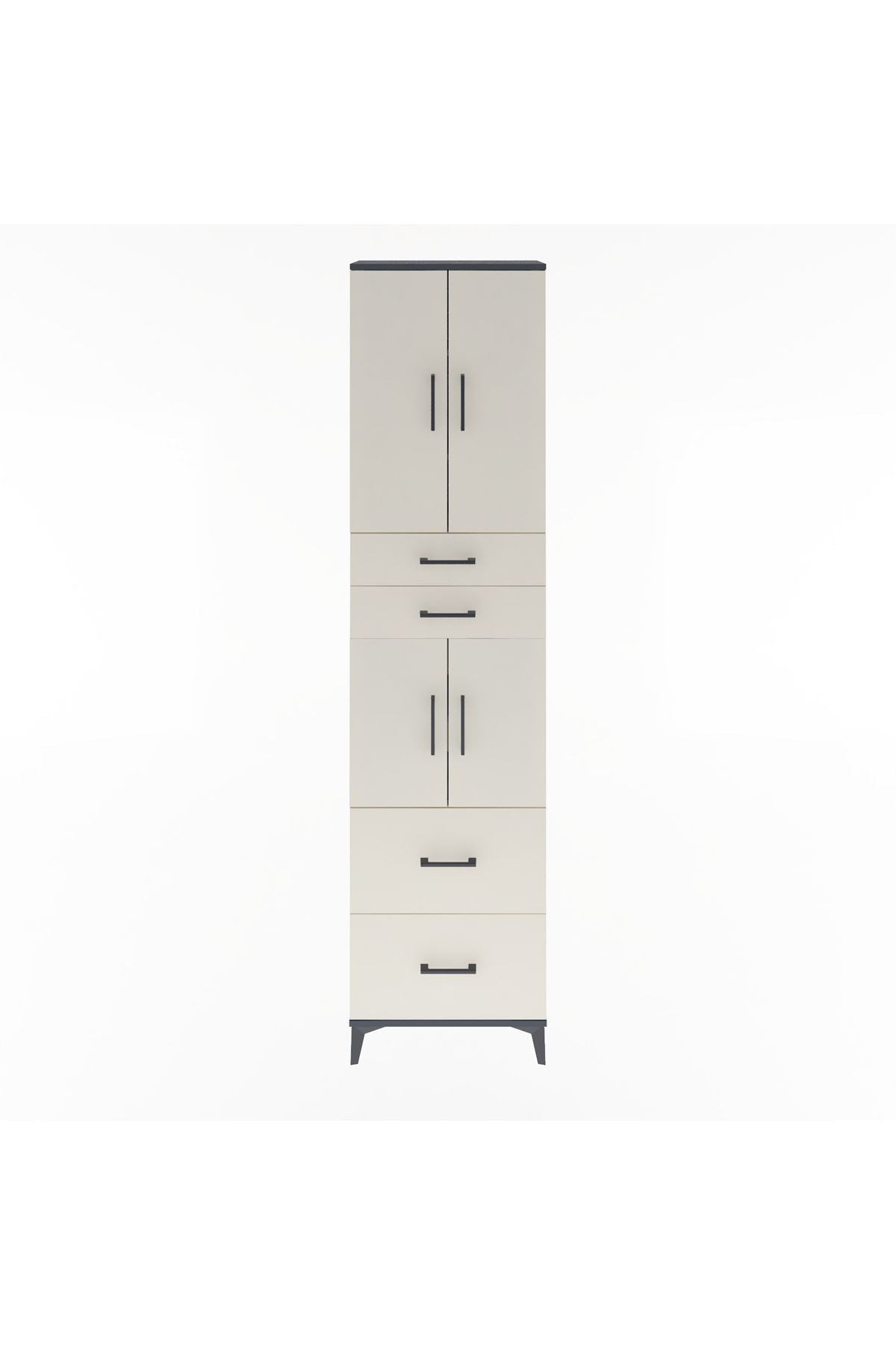 Arges Dolap 5 Raflı 4 Çekmeceli 4 Kapaklı 60x30x243 - S32M059V4A