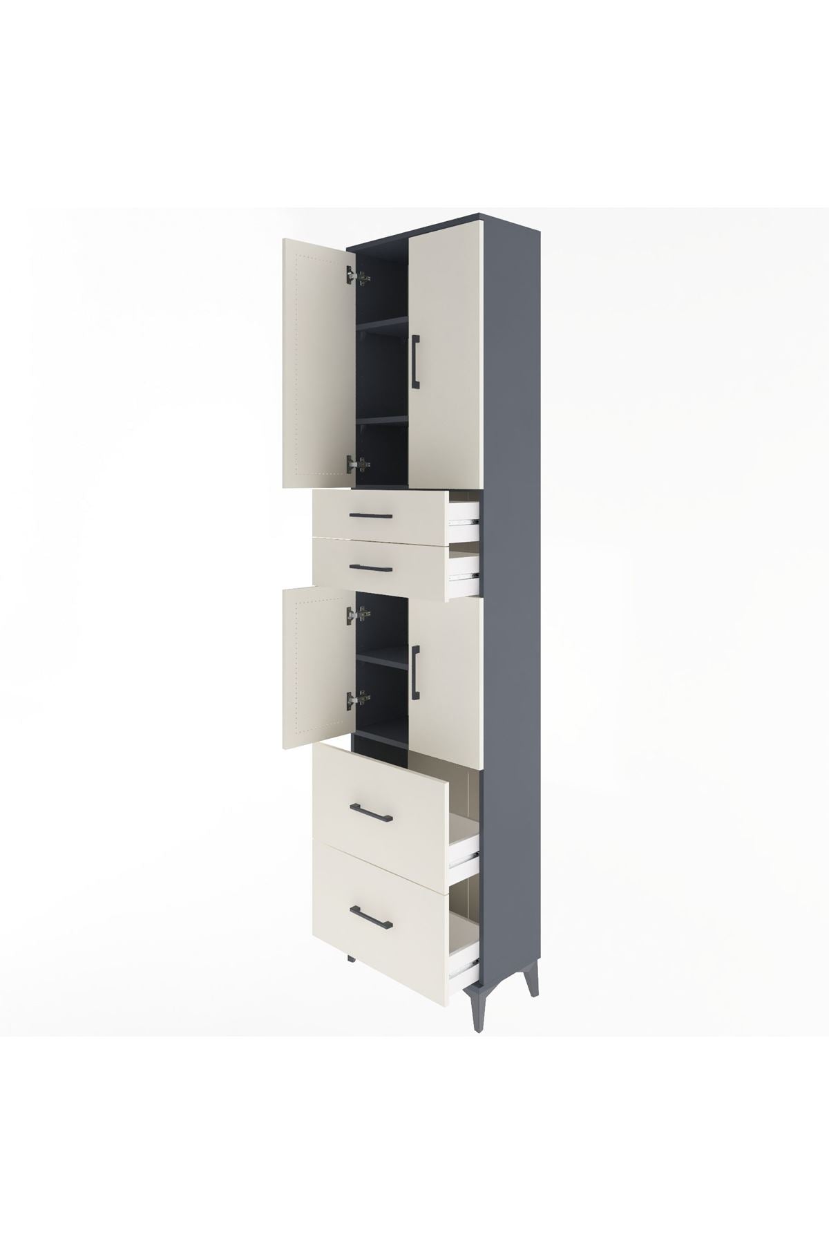 Arges Dolap 5 Raflı 4 Çekmeceli 4 Kapaklı 60x30x243 - S32M059V4A