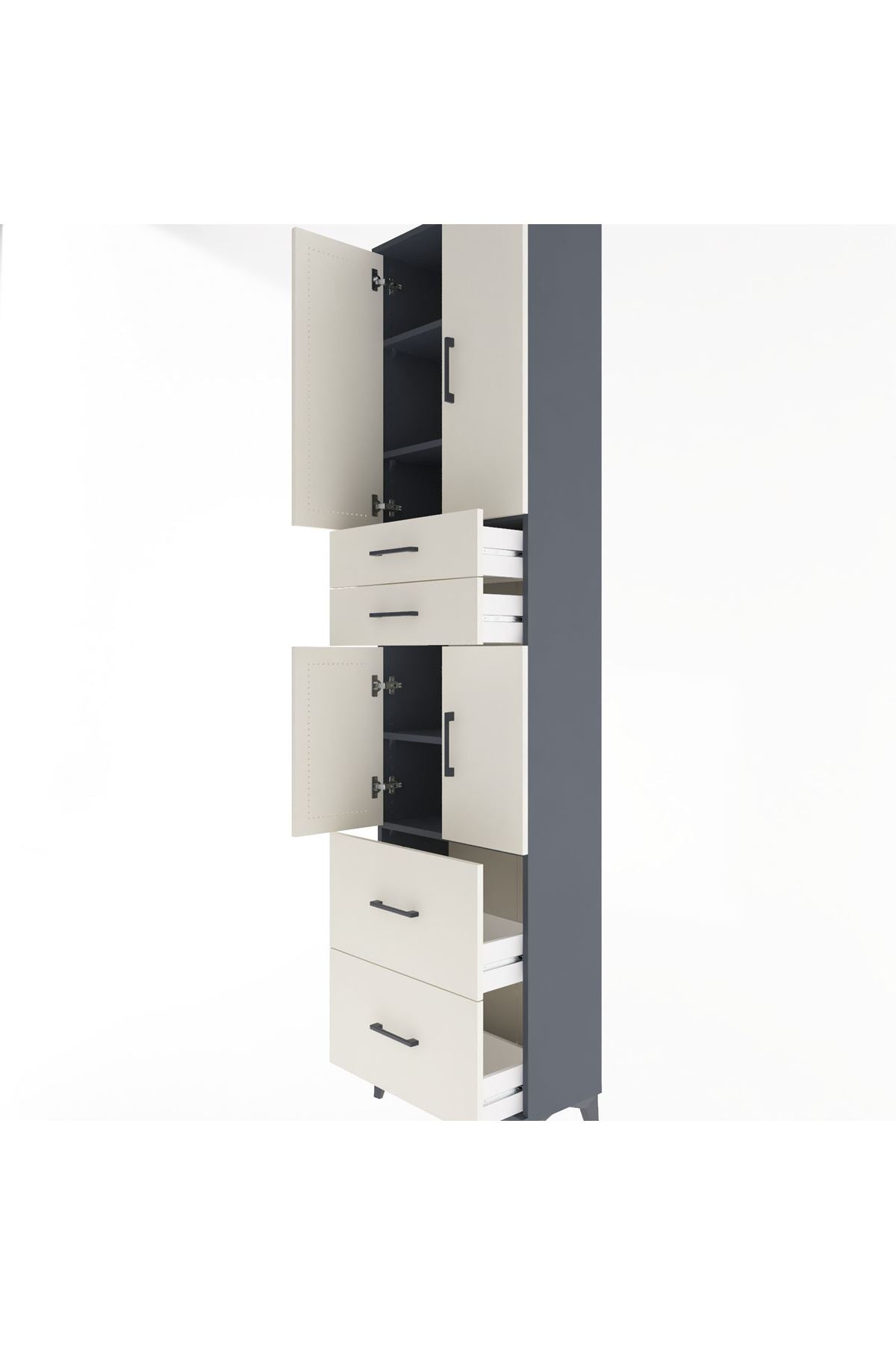Arges Dolap 5 Raflı 4 Çekmeceli 4 Kapaklı 60x30x243 - S32M059V4A