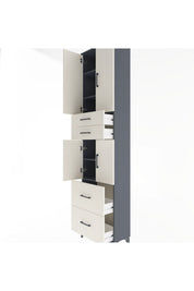 Arges Dolap 5 Raflı 4 Çekmeceli 4 Kapaklı 60x30x243 - S32M059V4A