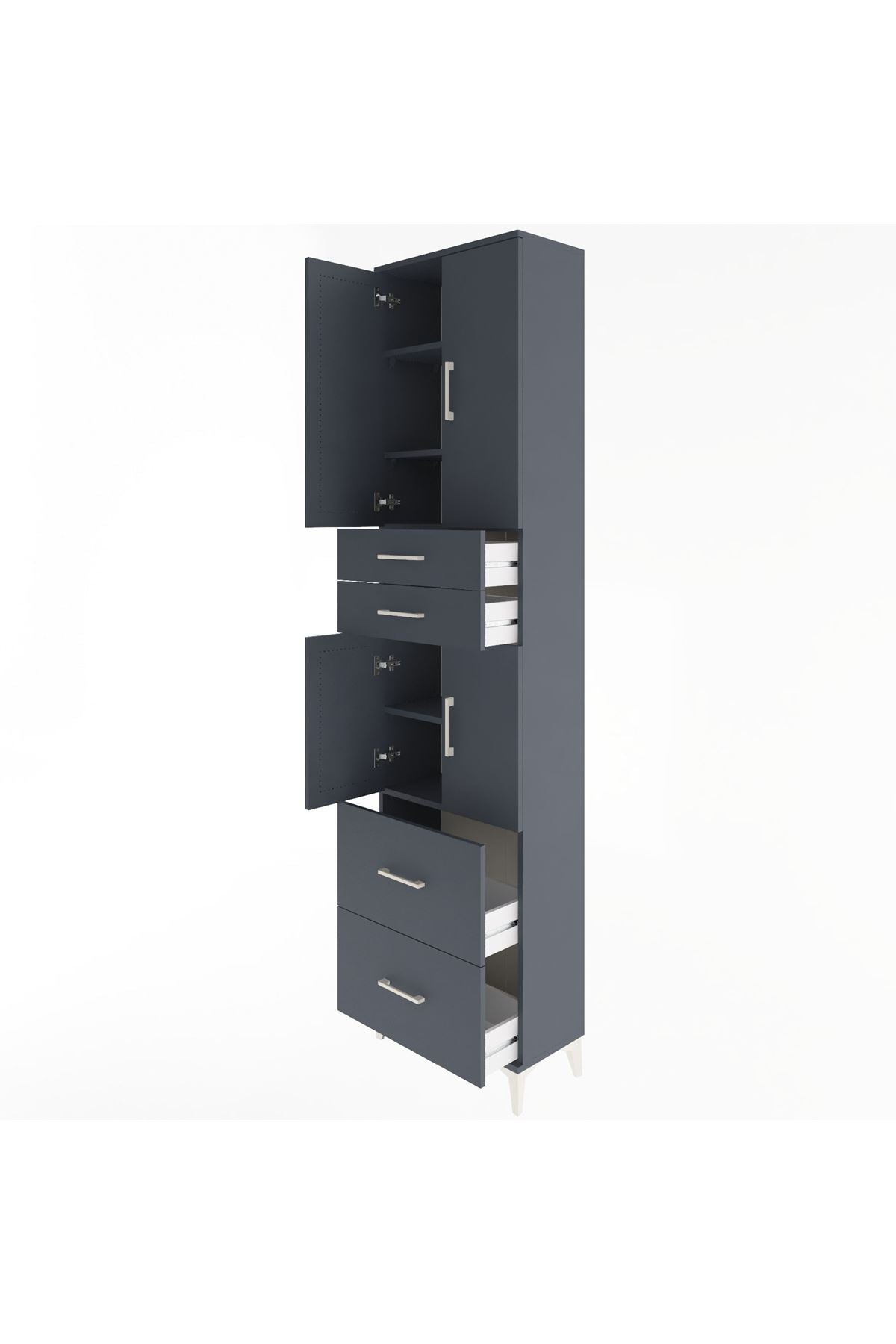 Arges Dolap 5 Raflı 4 Çekmeceli 4 Kapaklı 60x30x243 - S32M059V5A