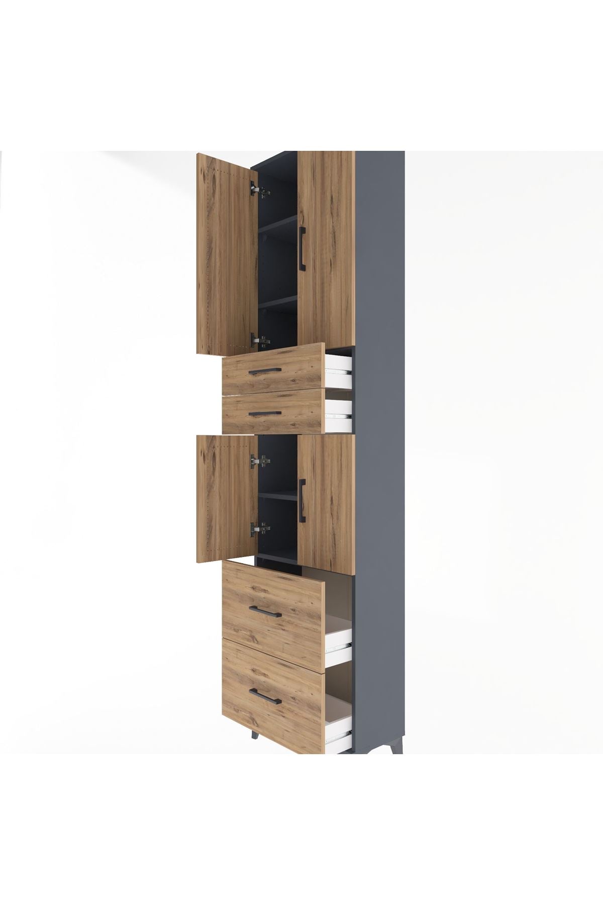 Arges Dolap 5 Raflı 4 Çekmeceli 4 Kapaklı 60x30x243 - S32M059V6A