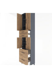 Arges Dolap 5 Raflı 4 Çekmeceli 4 Kapaklı 60x30x243 - S32M059V6A