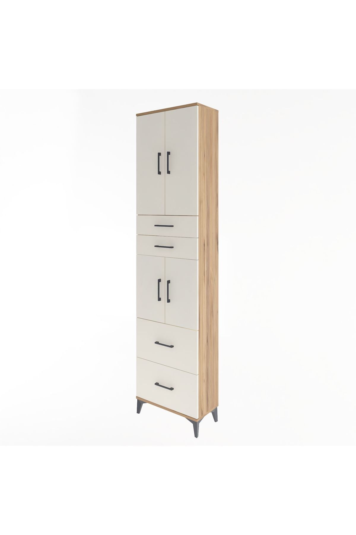 Arges Dolap 5 Raflı 4 Çekmeceli 4 Kapaklı 60x30x243 - S32M059V7A