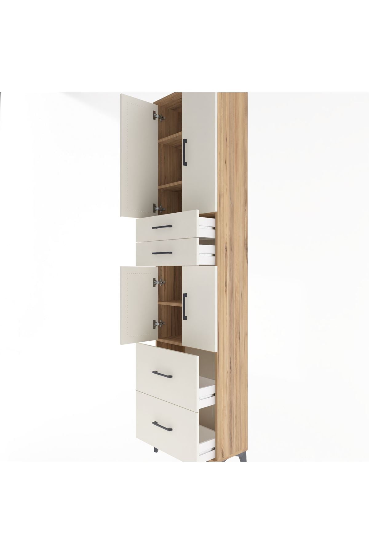 Arges Dolap 5 Raflı 4 Çekmeceli 4 Kapaklı 60x30x243 - S32M059V7A