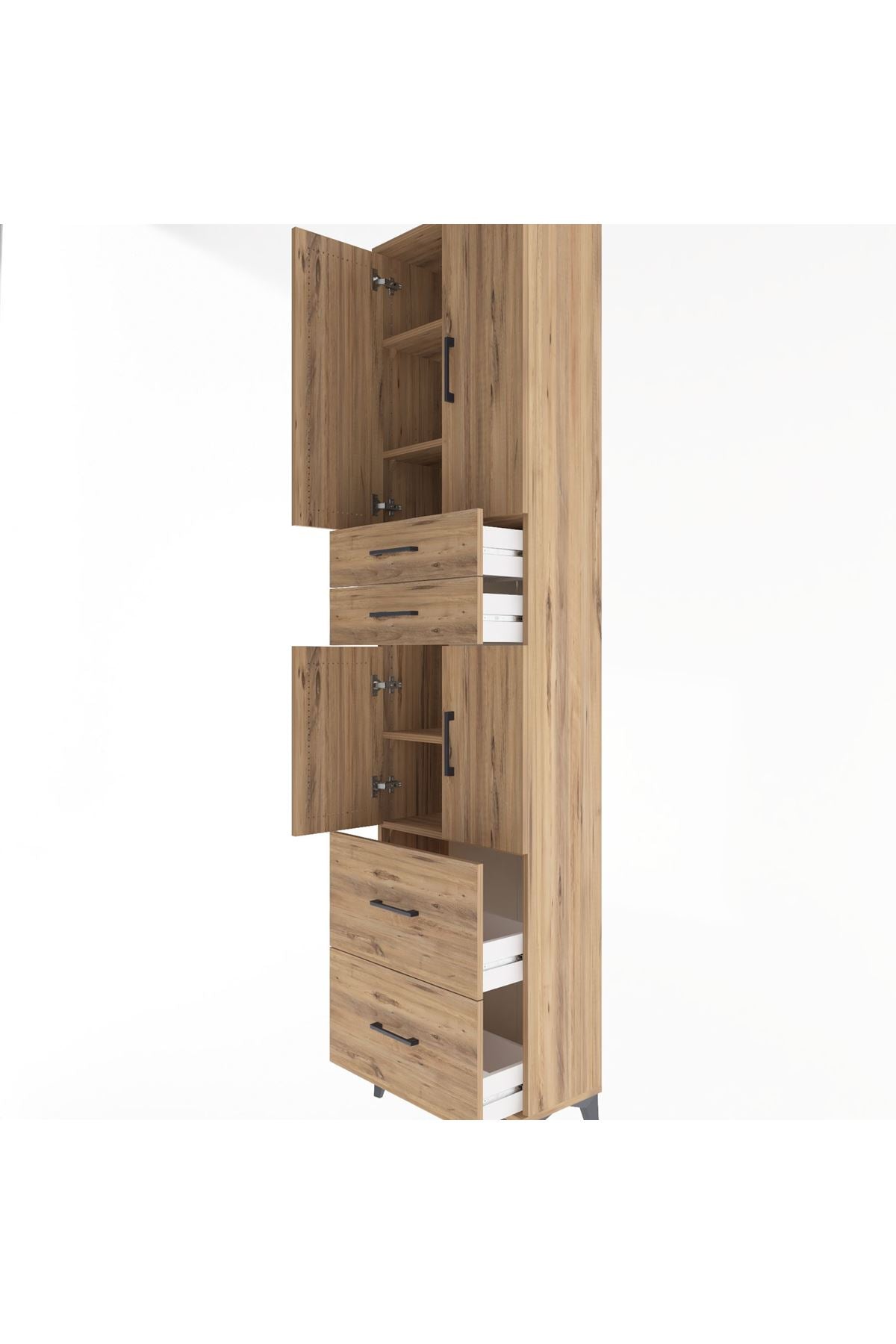 Arges Dolap 5 Raflı 4 Çekmeceli 4 Kapaklı 60x30x243 - S32M059V9A