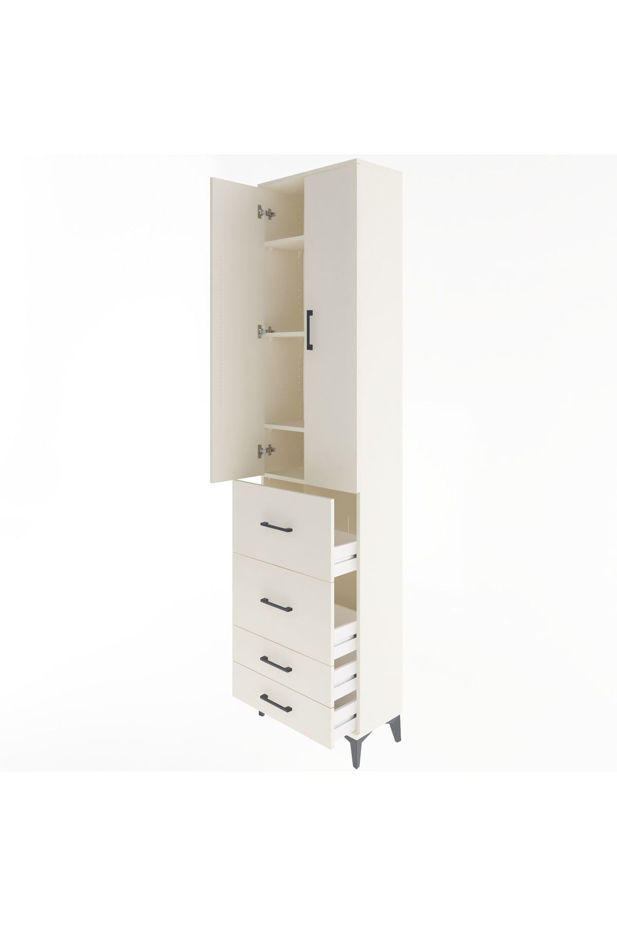 Arges Dolap 4 Raflı 4 Çekmeceli 2 Kapaklı 60x30x243 - S32M060V1A