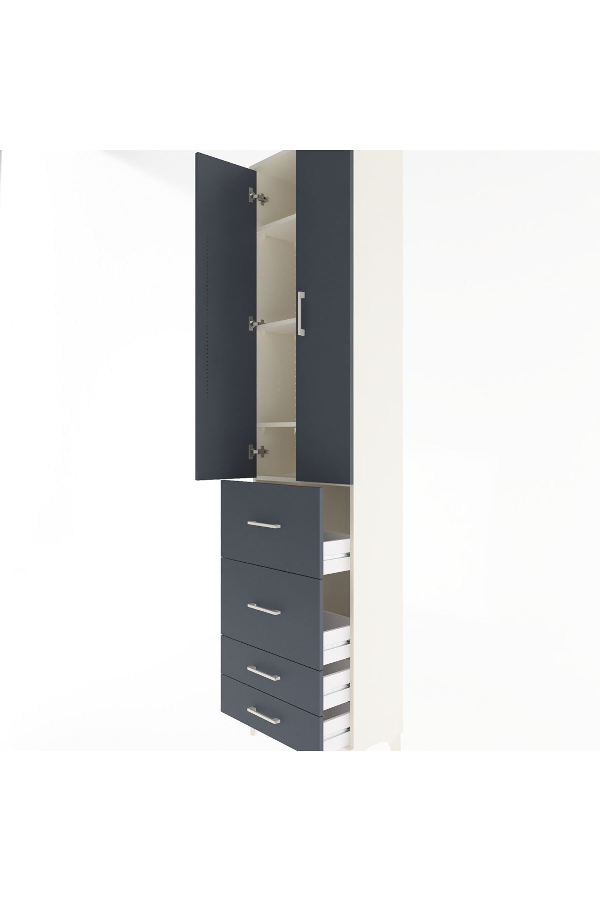 Arges Dolap 4 Raflı 4 Çekmeceli 2 Kapaklı 60x30x243 - S32M060V2A