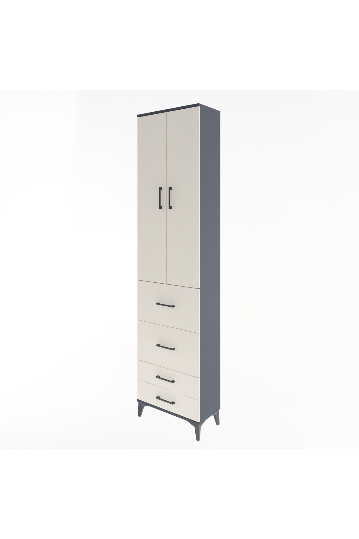 Arges Dolap 4 Raflı 4 Çekmeceli 2 Kapaklı 60x30x243 - S32M060V4A