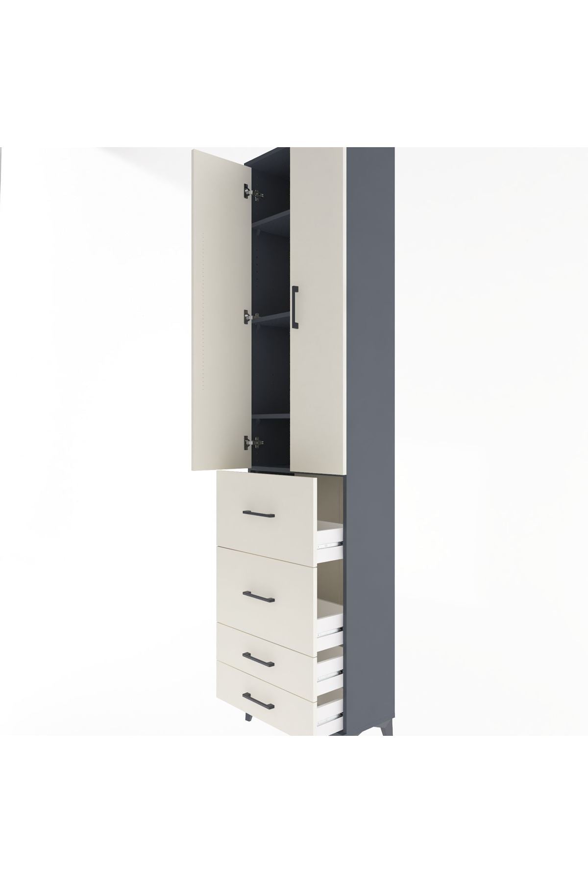 Arges Dolap 4 Raflı 4 Çekmeceli 2 Kapaklı 60x30x243 - S32M060V4A
