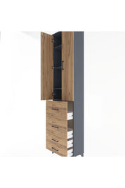 Arges Dolap 4 Raflı 4 Çekmeceli 2 Kapaklı 60x30x243 - S32M060V6A