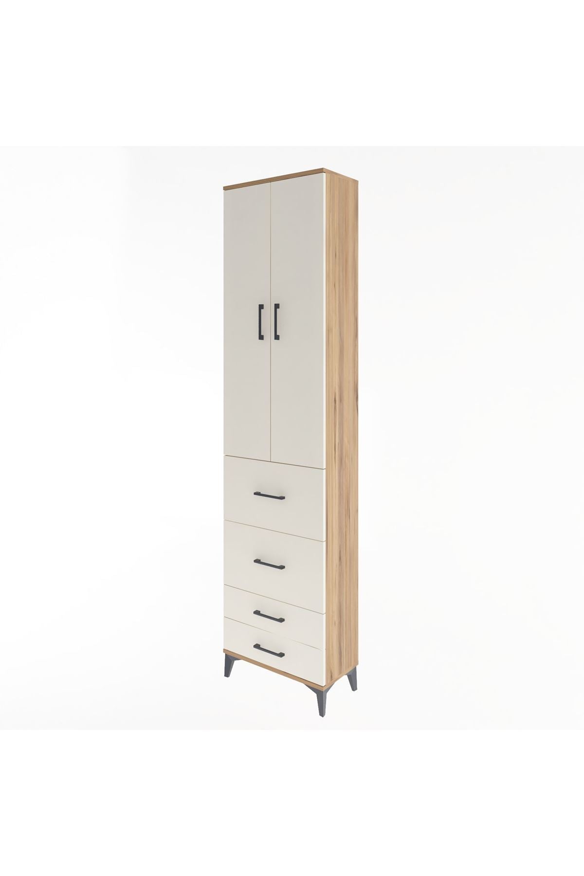 Arges Dolap 4 Raflı 4 Çekmeceli 2 Kapaklı 60x30x243 - S32M060V7A