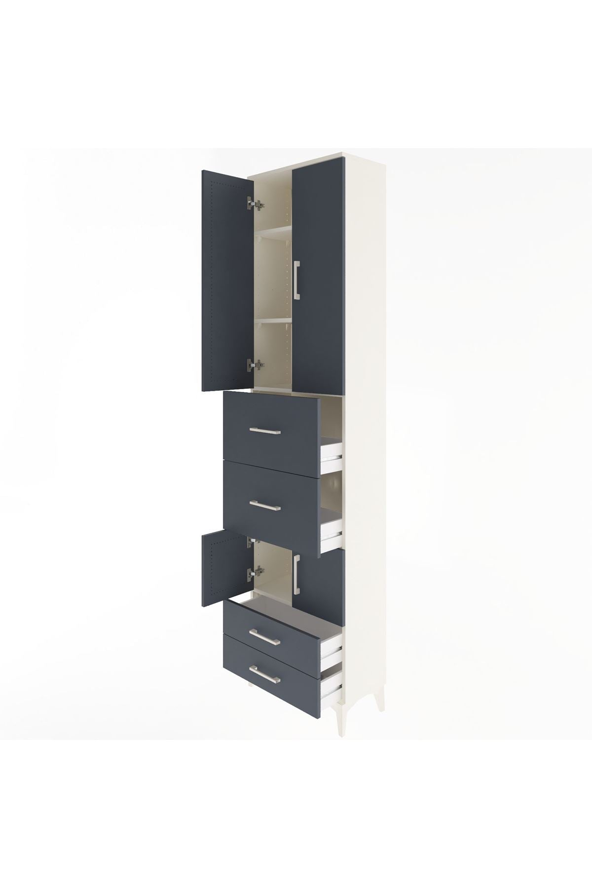 Arges Dolap 4 Raflı 4 Çekmeceli 4 Kapaklı 60x30x243 - S32M061V2A