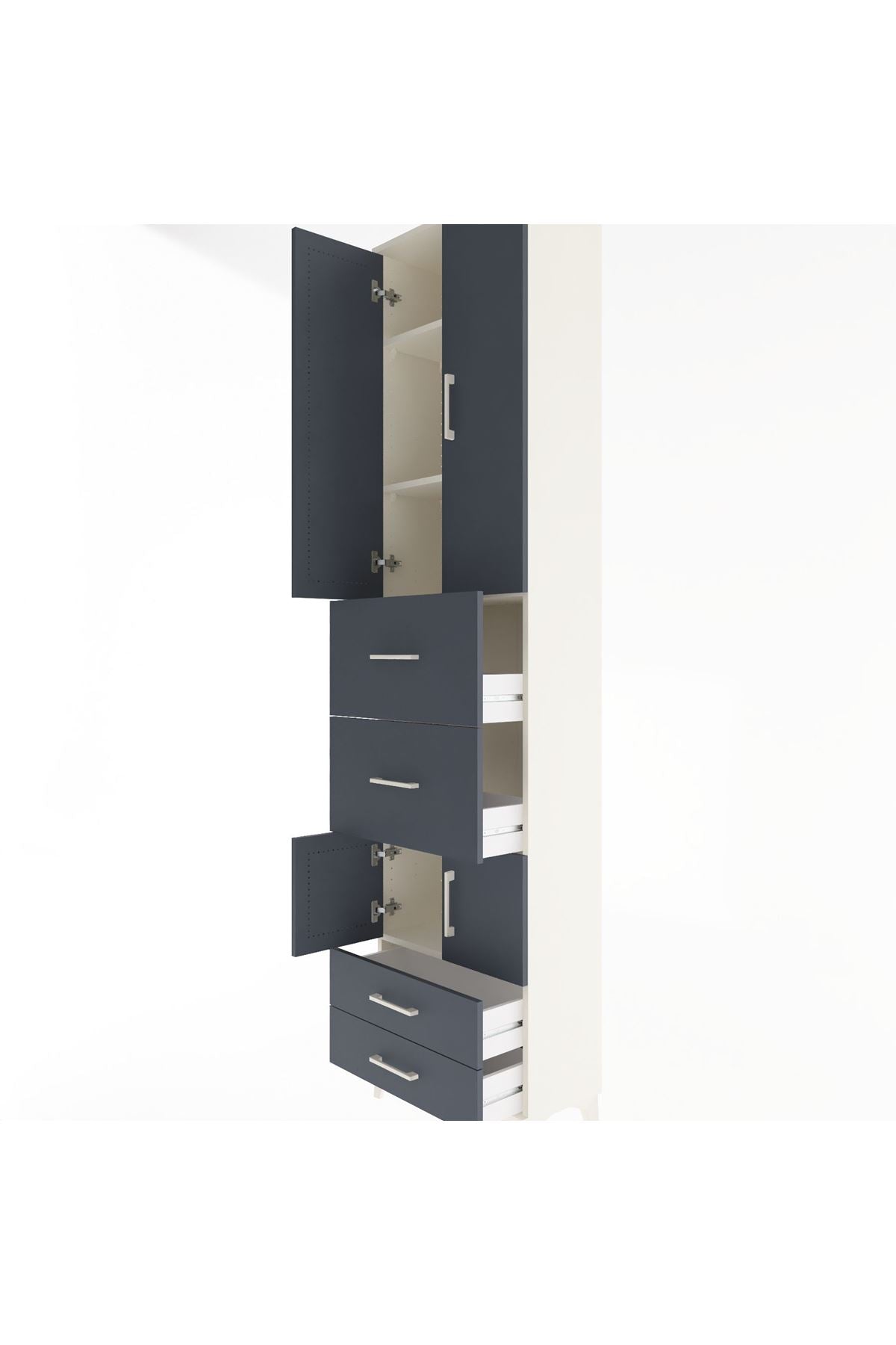 Arges Dolap 4 Raflı 4 Çekmeceli 4 Kapaklı 60x30x243 - S32M061V2A