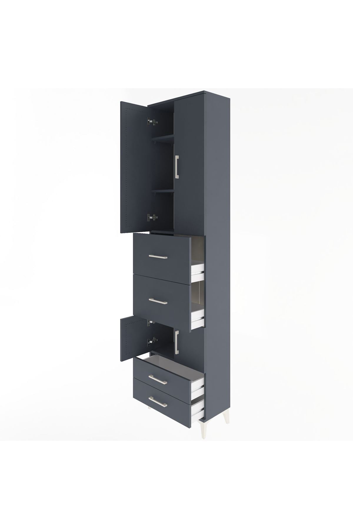 Arges Dolap 4 Raflı 4 Çekmeceli 4 Kapaklı 60x30x243 - S32M061V5A