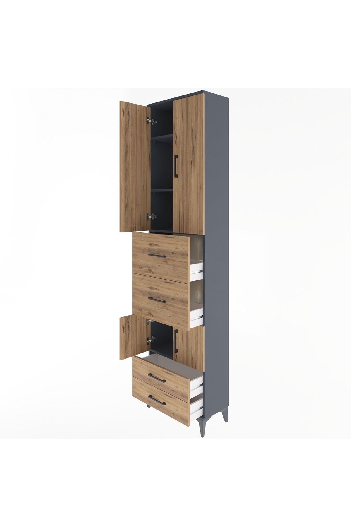 Arges Dolap 4 Raflı 4 Çekmeceli 4 Kapaklı 60x30x243 - S32M061V6A