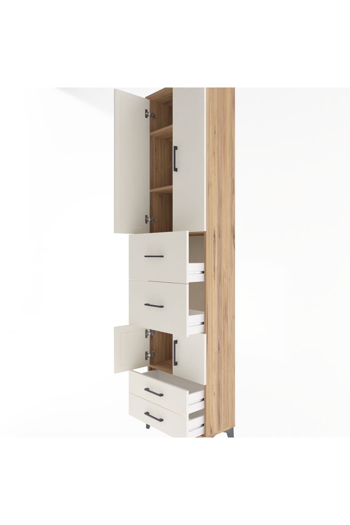 Arges Dolap 4 Raflı 4 Çekmeceli 4 Kapaklı 60x30x243 - S32M061V7A