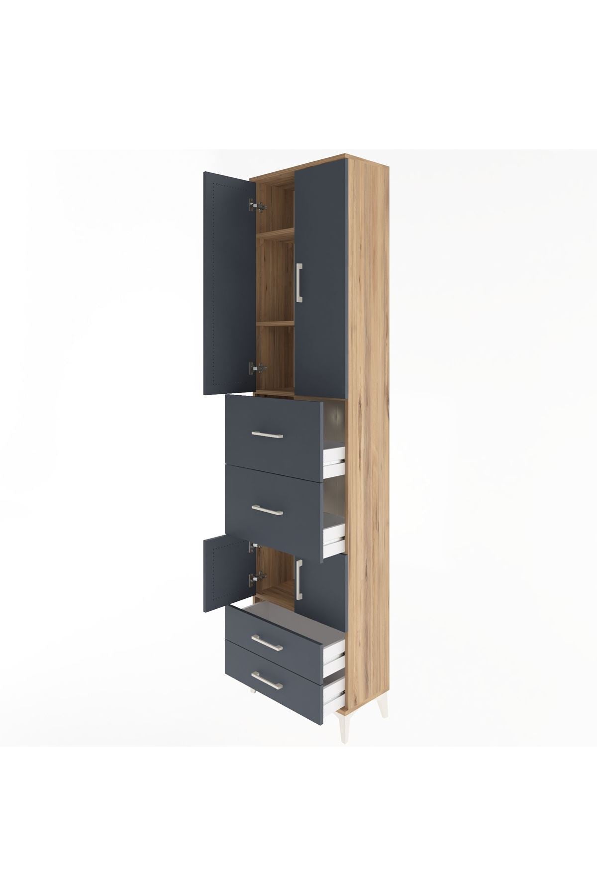 Arges Dolap 4 Raflı 4 Çekmeceli 4 Kapaklı 60x30x243 - S32M061V8A