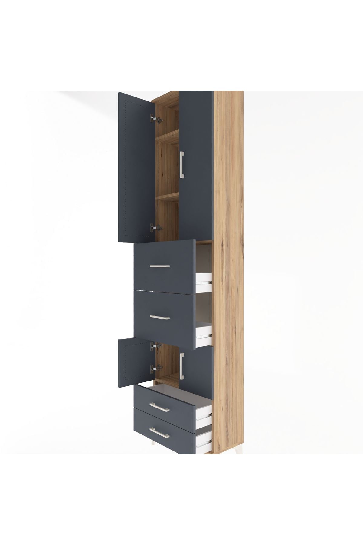 Arges Dolap 4 Raflı 4 Çekmeceli 4 Kapaklı 60x30x243 - S32M061V8A