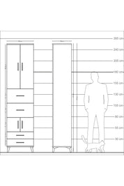 Arges Dolap 4 Raflı 4 Çekmeceli 4 Kapaklı 60x30x243 - S32M061V8A