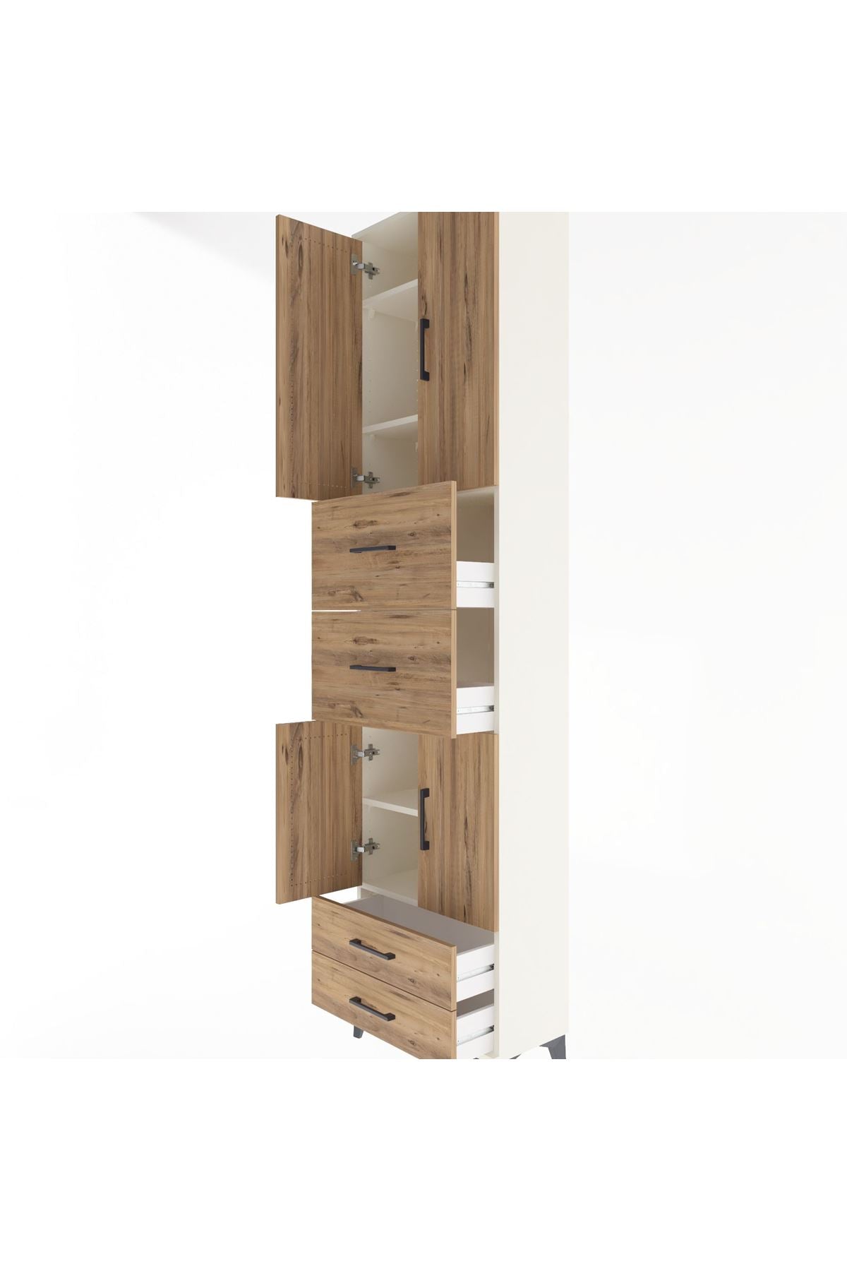 Arges Dolap 5 Raflı 4 Çekmeceli 4 Kapaklı 60x30x243 - S32M062V3A