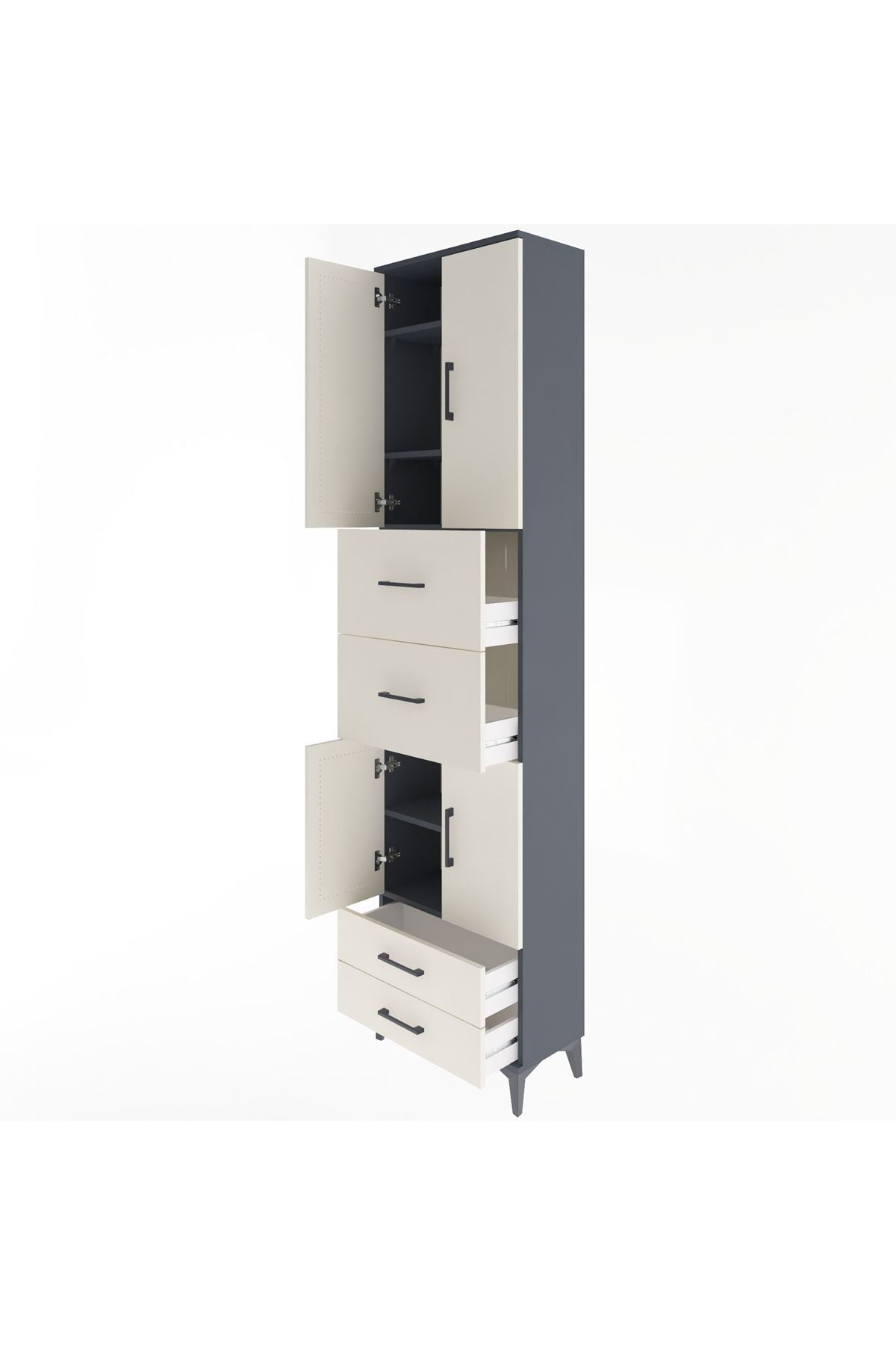 Arges Dolap 5 Raflı 4 Çekmeceli 4 Kapaklı 60x30x243 - S32M062V4A