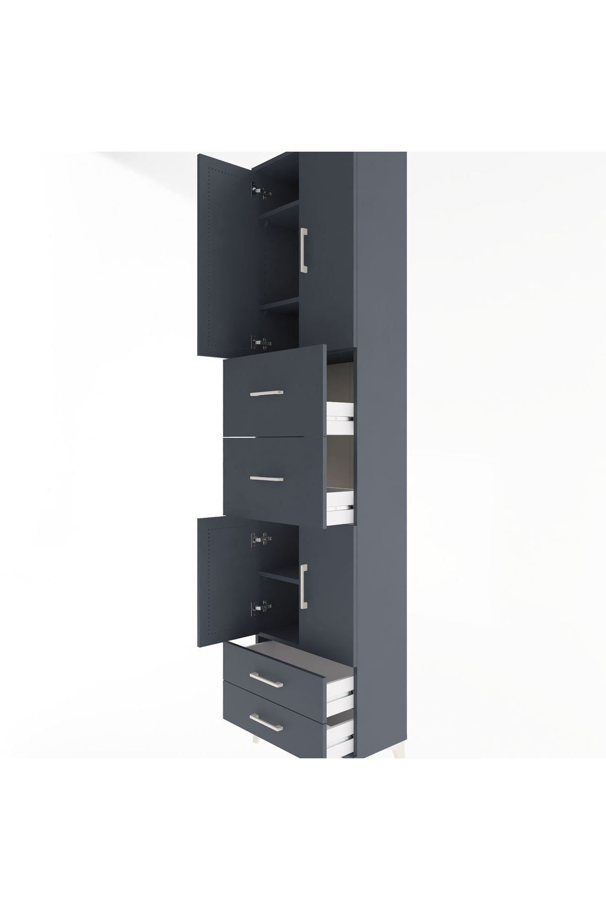 Arges Dolap 5 Raflı 4 Çekmeceli 4 Kapaklı 60x30x243 - S32M062V5A