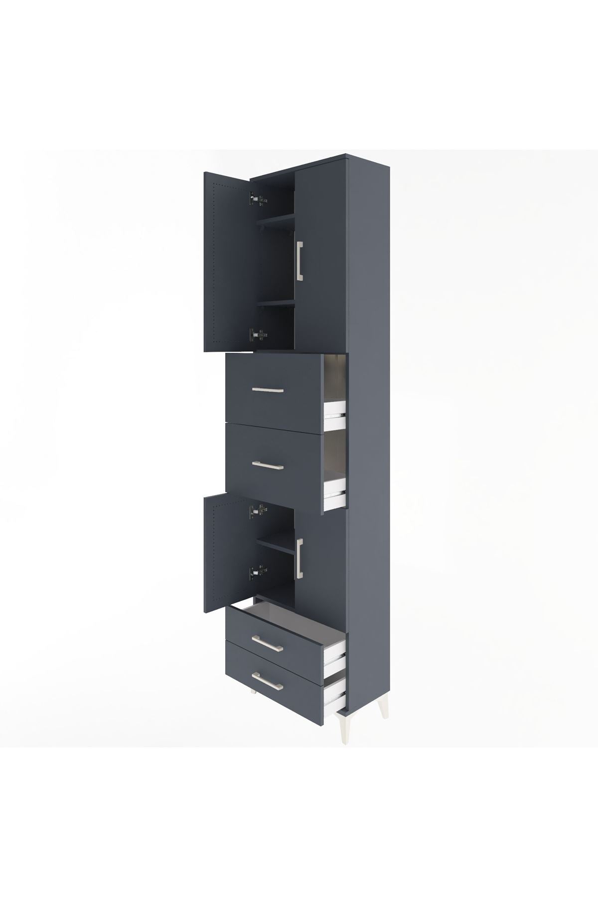 Arges Dolap 5 Raflı 4 Çekmeceli 4 Kapaklı 60x30x243 - S32M062V5A
