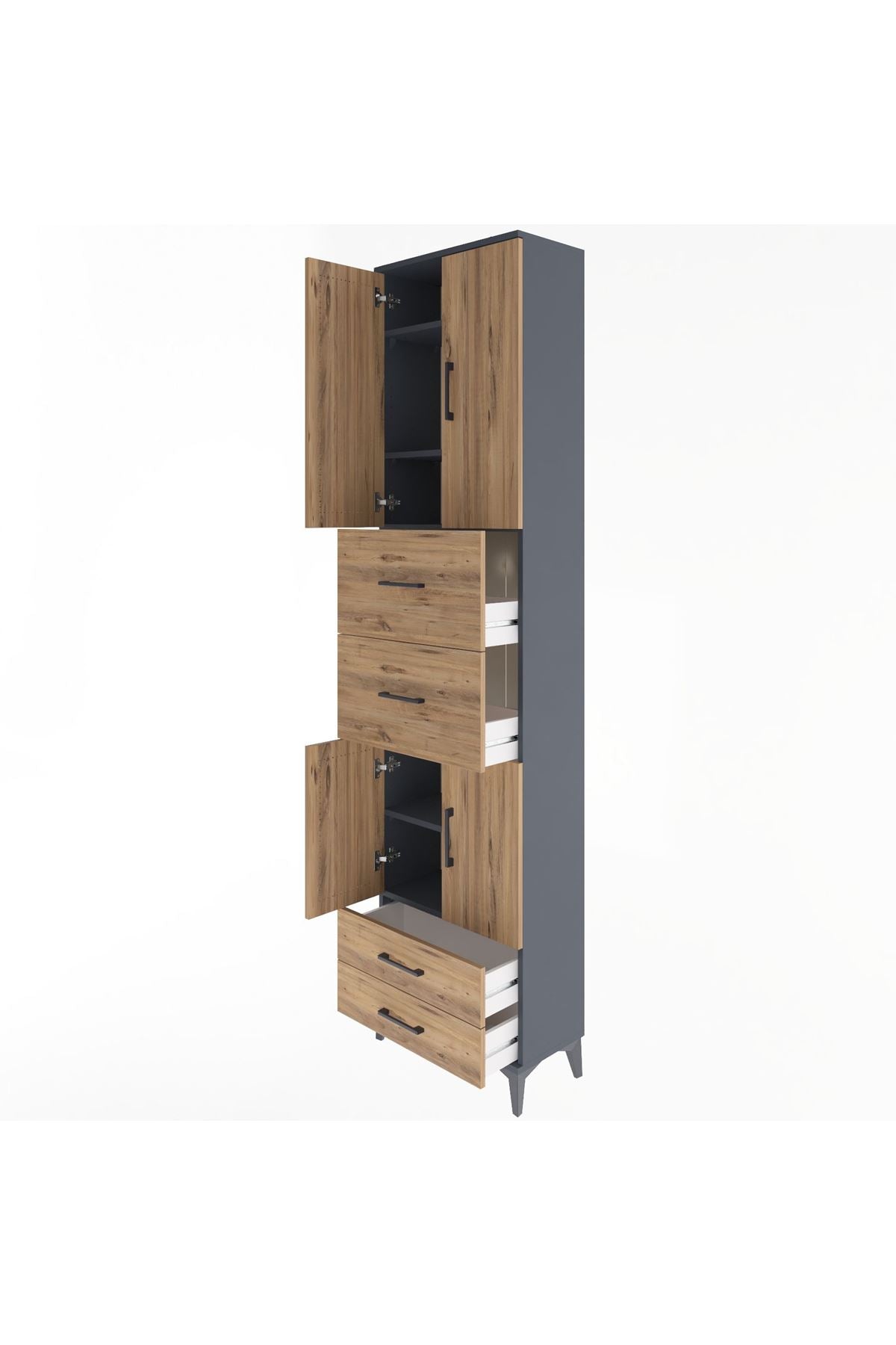 Arges Dolap 5 Raflı 4 Çekmeceli 4 Kapaklı 60x30x243 - S32M062V6A