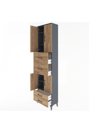 Arges Dolap 5 Raflı 4 Çekmeceli 4 Kapaklı 60x30x243 - S32M062V6A
