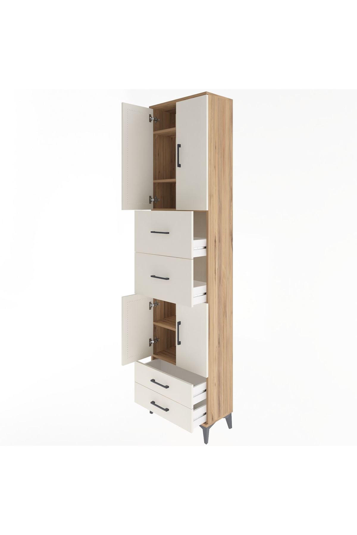 Arges Dolap 5 Raflı 4 Çekmeceli 4 Kapaklı 60x30x243 - S32M062V7A