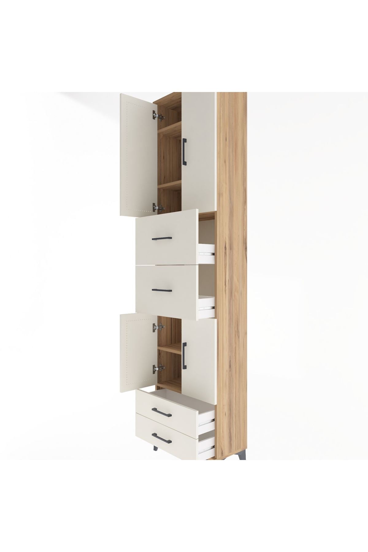 Arges Dolap 5 Raflı 4 Çekmeceli 4 Kapaklı 60x30x243 - S32M062V7A