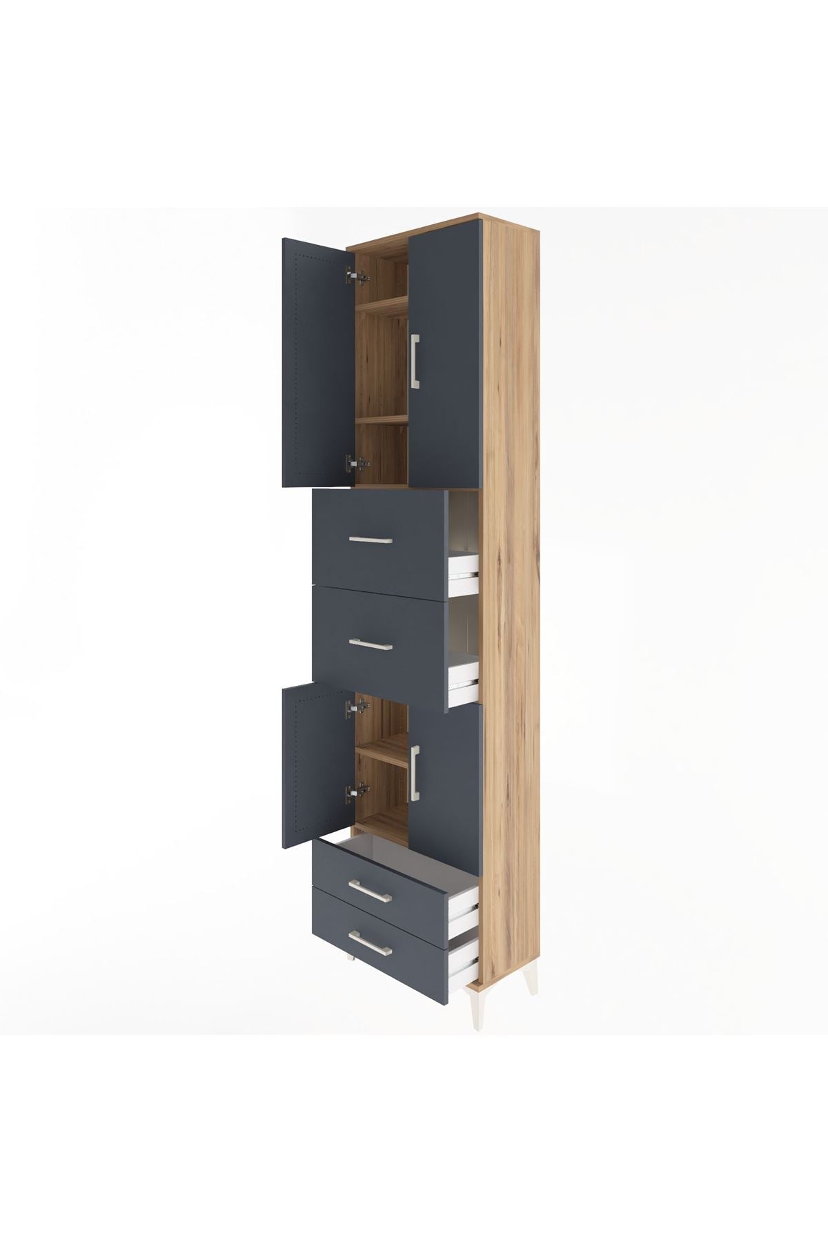 Arges Dolap 5 Raflı 4 Çekmeceli 4 Kapaklı 60x30x243 - S32M062V8A